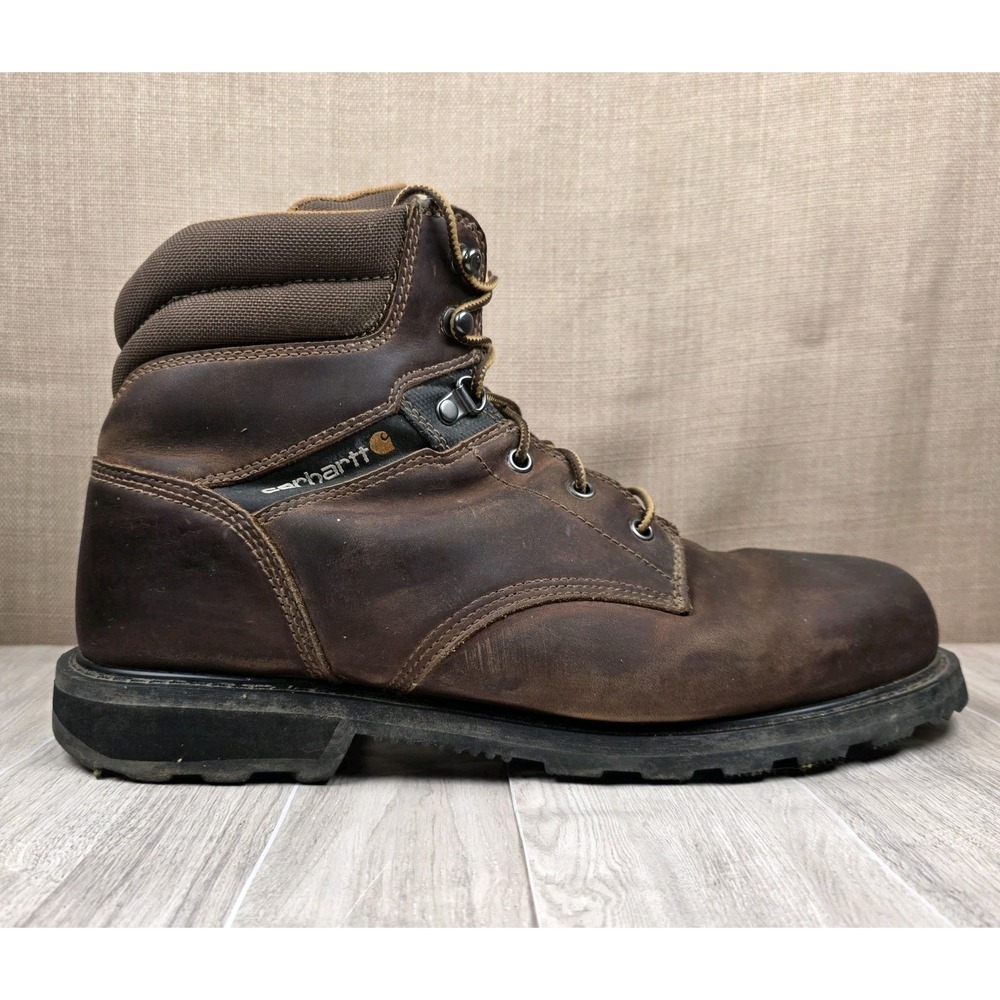 Carhartt Traditional Welt 6" Brown Leather Soft Toe Work Boots CMW6174 Mens 13W - Picture 3 of 10